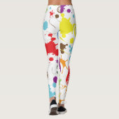 Bunte Regenbogen-Farbspritzer-Kunst-Leggings Leggings (Rückseite)