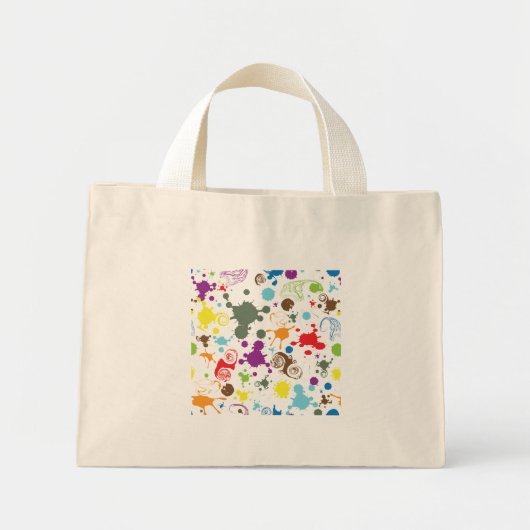Bunte Regenbogen-Farbspritzer-Kunst-Tragetasche Mini Stoffbeutel (Vorne)