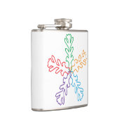 Bunte Regenbogen-Geometrische Schneeflocke Stern Flachmann (Rechts)