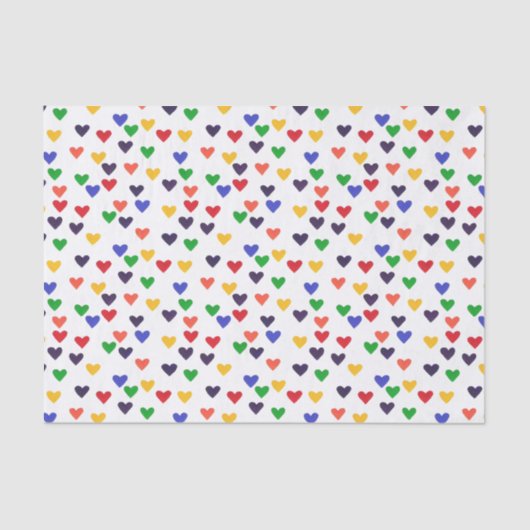 Bunte Regenbogen-Herz-dekoratives Seidenpapier (Vorderseite)