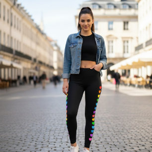 Bunte Regenbogen-Herz-Druck-Leggings für Frauen Leggings