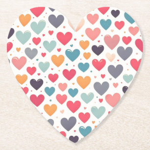 Bunte Regenbogen-Herzen Valentinstag Untersetzer