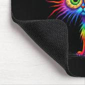 Bunte Regenbogen-Katzengrafik Mousepad (Ecke)