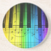 Bunte Regenbogen-Klavier-Tastatur Sandstein Untersetzer (Vorne)