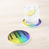Bunte Regenbogen-Klavier-Tastatur Sandstein Untersetzer (Seite)