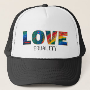 Bunte Regenbogen-LGBTQ+-Name Personalisiert Truckerkappe