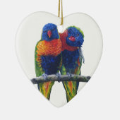 Bunte Regenbogen Lorikeets Papageien Keramik Ornament (Rechts)
