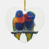 Bunte Regenbogen Lorikeets Papageien Keramik Ornament (Vorne)