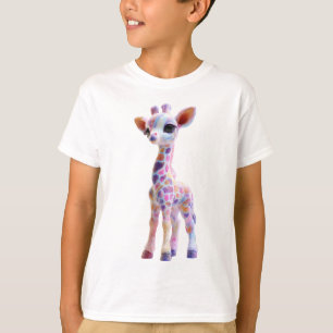 Bunte Regenbogen-Punkt-Fantasy-Giraffe Kinder T-Shirt