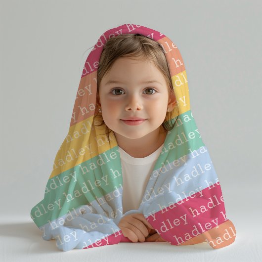 Bunte Regenbogen-Typografie Namens-Flanelldecke Fleecedecke
