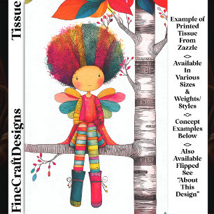 Bunte Regenbogenfee, Afrohaar DG9LF Decoupage Seidenpapier