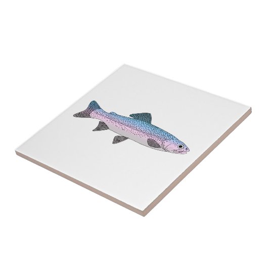 Bunte Regenbogenforelle Fliese (Seite)