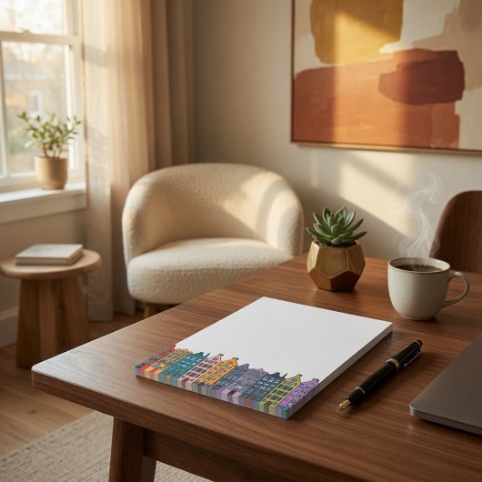 Bunte Reihenhäuser Stadt Post-it® Notes Post-it Klebezettel