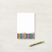 Bunte Reihenhäuser Stadt Post-it® Notes Post-it Klebezettel (Auf Schreibtisch)