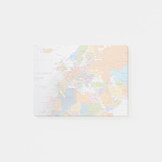 Bunte Reise-Karte Post-it Klebezettel (Vorderseite)