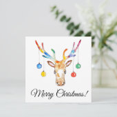Bunte Rentiere Feiertagskarte (Stehend Vorderseite)