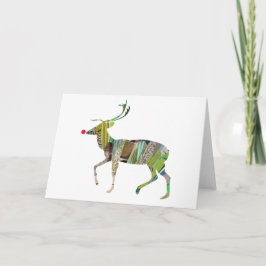 Bunte Rentiere Schöne Collage Kunst Rudolf  Feiertagskarte