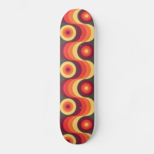 Bunte Retro abstrakte Kunst - Skateboard