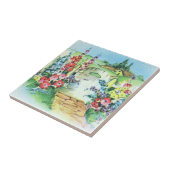 Bunte Retro Art-Vintager Land-Blumen-Garten Fliese (Seite)