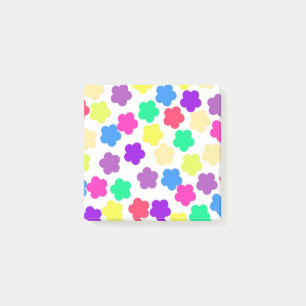 Bunte Retro-Blumenmuster für Frühling und Sommer Post-it Klebezettel