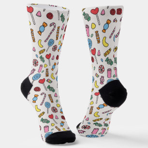 Bunte Retro-Cartoon-Süßigkeiten-Muster-Socken Socken