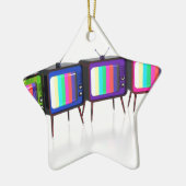 Bunte Retro Fernsehen Keramik Ornament (Links)