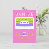 Bunte Retro-Kassette Save The Date (Stehend Vorderseite)