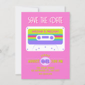 Bunte Retro-Kassette Save The Date (Vorderseite)