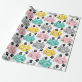 Bunte Retro-Katzen Geschenkpapier (Ungerollt)