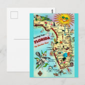 Bunte Retro-Postkarte aus Florida  Postkarte (Vorne/Hinten)