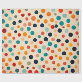 Bunte Retro-Punkte Geschenkpapier (Flach)