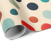 Bunte Retro-Punkte Geschenkpapier (Rolleneckpunkt)