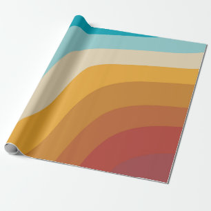 Bunte Retro-Regenbogen-Abstrakte Wellen Geschenkpapier