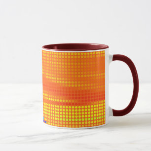 BUNTE RETRO-REGENBOGEN-PUNKTE-KUNST TASSE