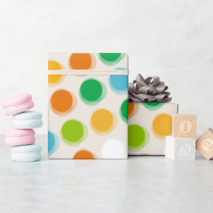Bunte Retro-Spaß Fuzzy Polka-Punkte Kindergeburtst Geschenkpapier