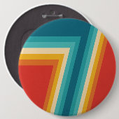 Bunte Retro Streifen -   70er, 80er Entwurf Button (Vorne & Hinten)