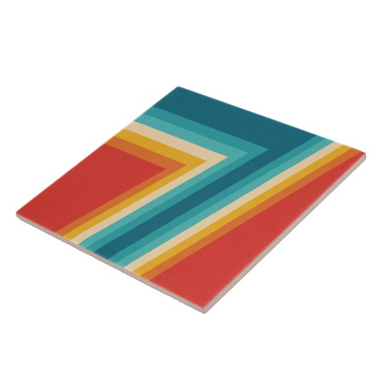 Bunte Retro Streifen -   70er, 80er Entwurf Fliese (Seite)