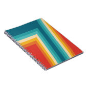 Bunte Retro Streifen - 70er-80er Entwurf Notizblock (Rechte Seite)