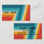 Bunte Retro Streifen - 70er, 80er Entwurf Visitenkarte (Vorne/Hinten)