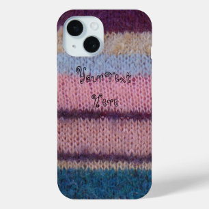 bunte Retro-Stripes aus Strickwaren aus Gewirken iPhone 15 Hülle