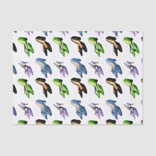 Bunte Retro Vintage Schuhe Seidenpapier (Vorderseite)