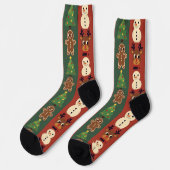 Bunte Retro-Weihnachts-Crew-Socken Socken (Linkes Detail)