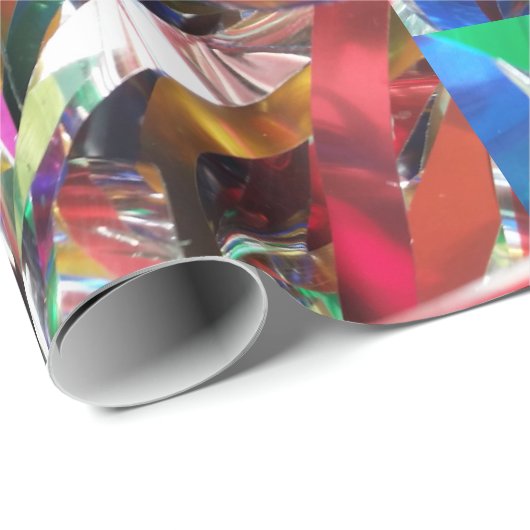 Bunte Ribbons Geschenkpapier (Rolleneckpunkt)