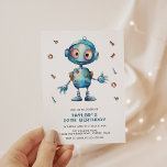 Bunte Robot Boys Geburtstagsparty Einladung<br><div class="desc">Robot Boys Einladung zum Geburtstag</div>