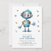 Bunte Robot Boys Geburtstagsparty Einladung (Vorderseite)