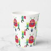Bunte Roboter Geburtstagsparty Pappbecher (Rechts)