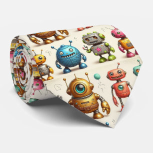 Bunte Roboter STEM Krawatte
