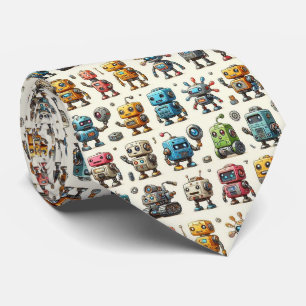 Bunte Roboter STEM Krawatte