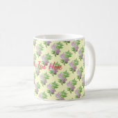 bunte rosa Blume mit Blättern hübsch Kaffeetasse (VorderseiteRechts)