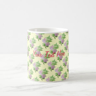 bunte rosa Blume mit Blättern hübsch Kaffeetasse